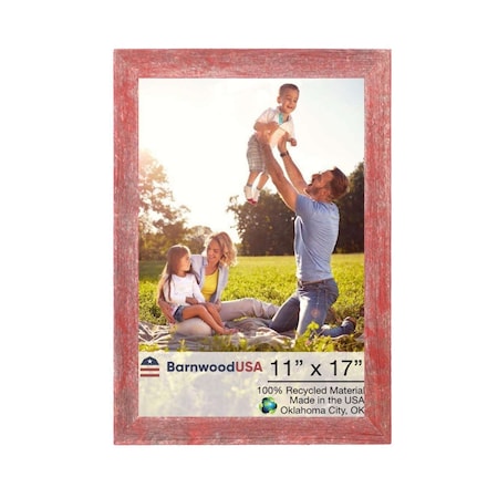 Barnwoodusa Rustic Farmhouse Reclaimed 11x17 Picture Frame (Rustic Red) 672713218791